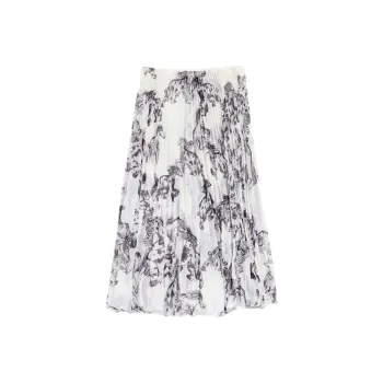 BIMBA Y LOLA Casual Long Skirts Women's Gray & White