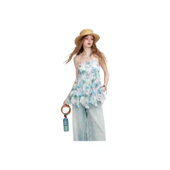ELF SACK Chiffon Shirts Women's Dusty Blue