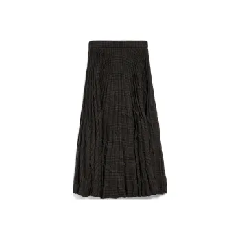 Balenciaga Crinkled Pleated Midi Skirt