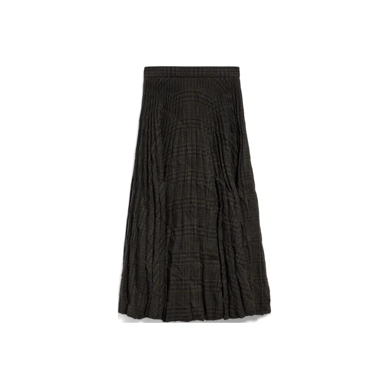 Balenciaga Crinkled Pleated Midi Skirt-0