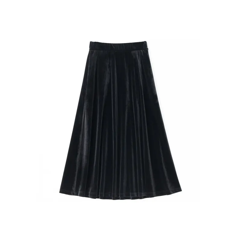 SOON FLOWER Casual Long Skirts Women's Black-0