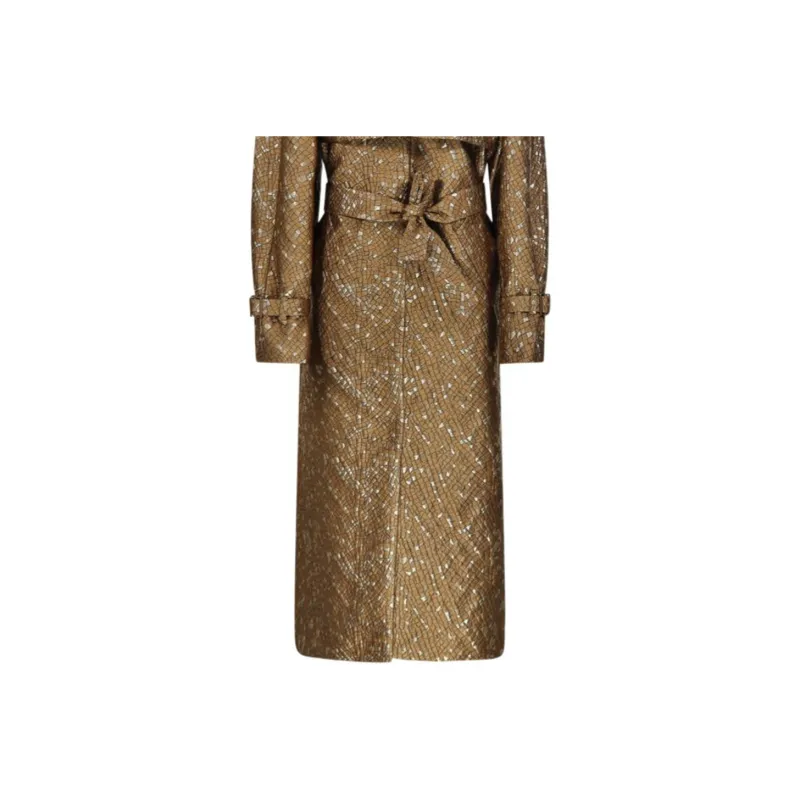 MaxMara All Over Patterned Oversized Belted Coat-4