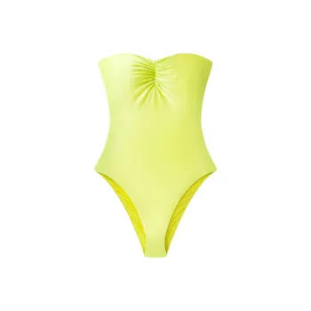 Khy FW24 DROP 010 Strapless Ruched One Piece One-piece Swimsuit Women's Lime Green