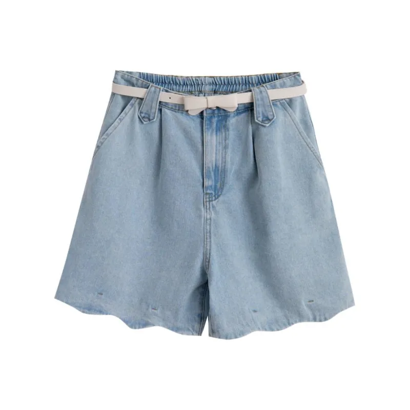 ZIHAN Denim Shorts Women's Blue-0