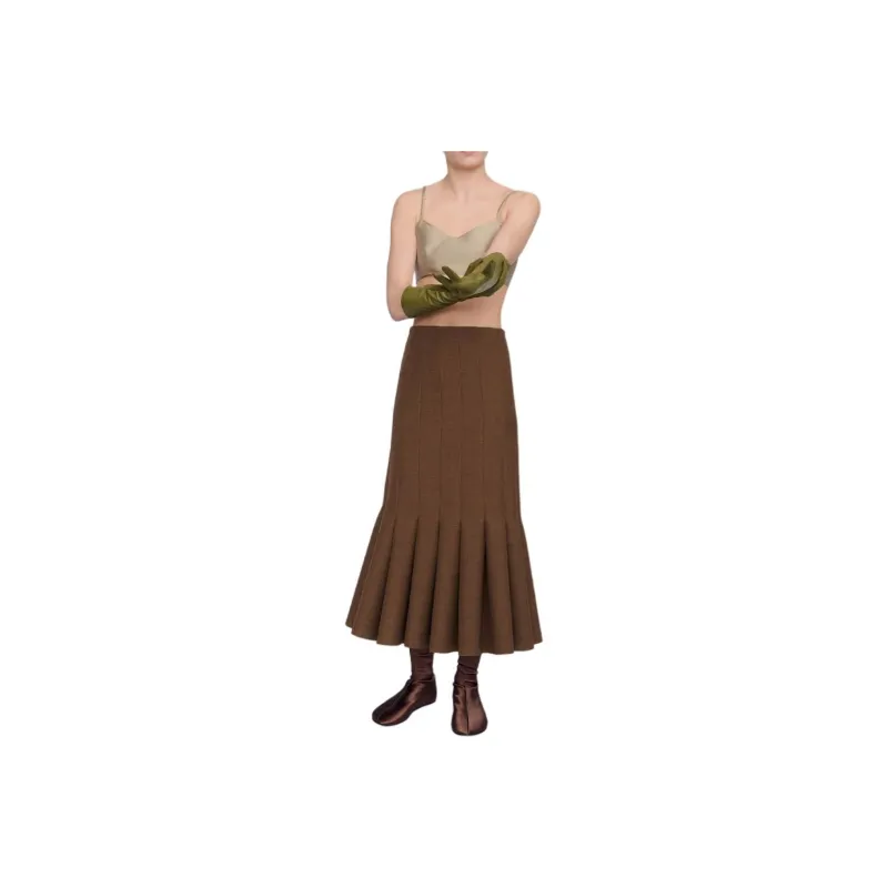 CARVEN Casual Long Skirts Women's Ginger Yellow-0