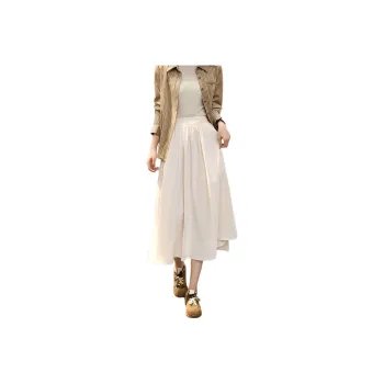 Mo Han Yi Mei Casual Long Skirts Women's White