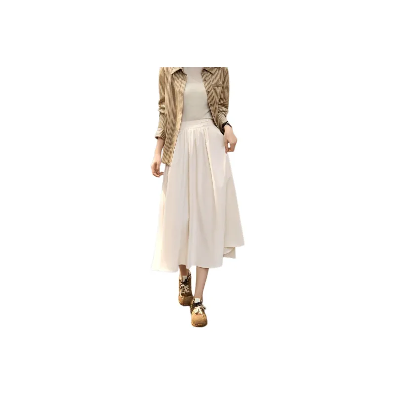 Mo Han Yi Mei Casual Long Skirts Women's White-0