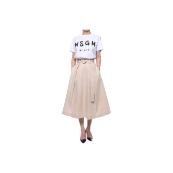 MSGM Casual Long Skirt Women's Beige