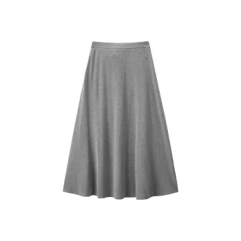 LEDIN Casual Long Skirt Women's Silver Candle Gray