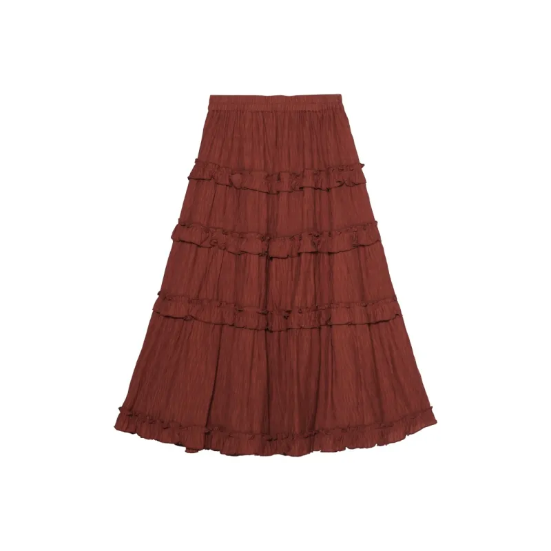 IT’REAL Casual Long Skirts Women's Red-0