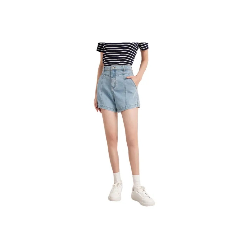 Hush Puppies Denim Shorts Women's Light Blue-0