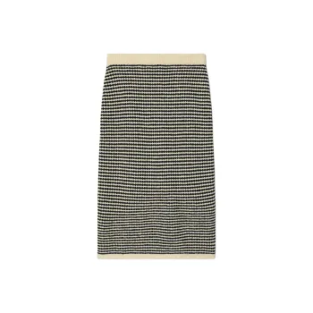 TORY BURCH Crochet-knit Drawstring Midi Skirt