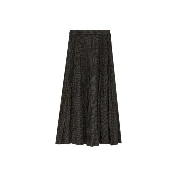 Balenciaga Checkered Pleated Skirt