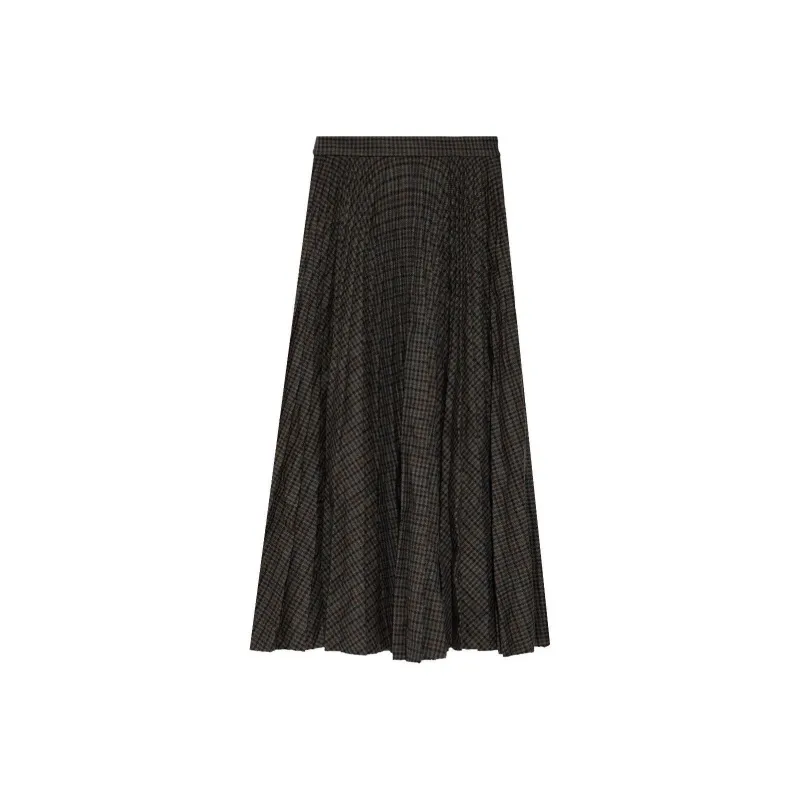 Balenciaga Checkered Pleated Skirt-0