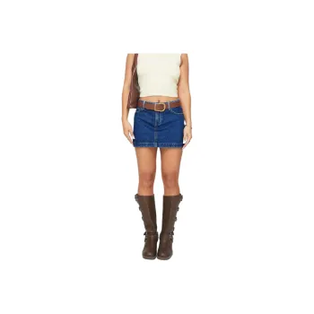 PRINCESS POLLY NIQUE DENIM MINI SKIRT Denim Short Skirts Women's MID WASH/Medium Water Wash