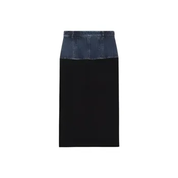 SportMa Edam Collection Denim Long Skirt Women's Midnight Blue