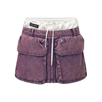 JAC FLEURANT Denim Short Skirts Women's Purple