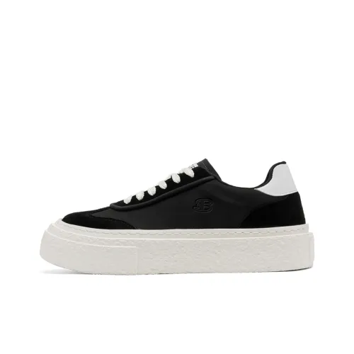 BEN SHERMAN Cushioning Abrasion Resistant Lightweight Low Top Skateboard Shoes Men's Black
