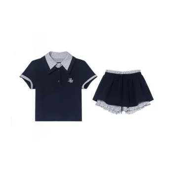 DOSOHEB Skirt Set Women's Navy Blue