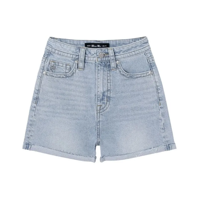 MISS ME Denim Shorts Women's Misty Blue-0