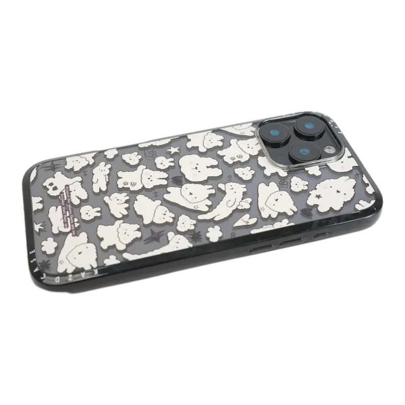 Wei Xin Acrylic Material Full Screen White Bunny Phone Cases Compatible With IPhone 16/15 Pro Max/Apple 13/14 Pro/Max-3