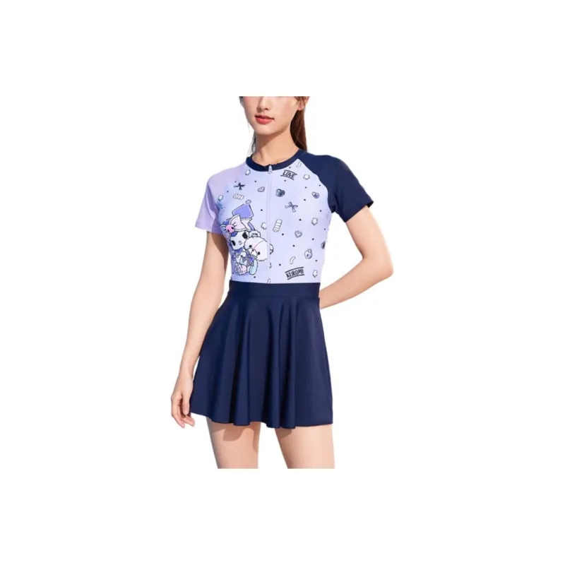 ZOKE x Sanrio One piece Swimsuit Women's Pink Purple/Dark Blue Kuromi-0
