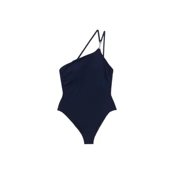 TORY BURCH One Shoulder Clip Swimsuit