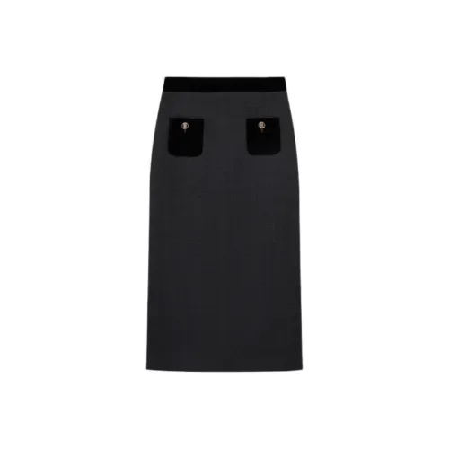 Sandro Tweed Velvet Maxi Skirt