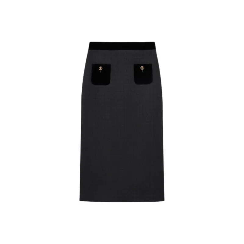Sandro Tweed Velvet Maxi Skirt-0
