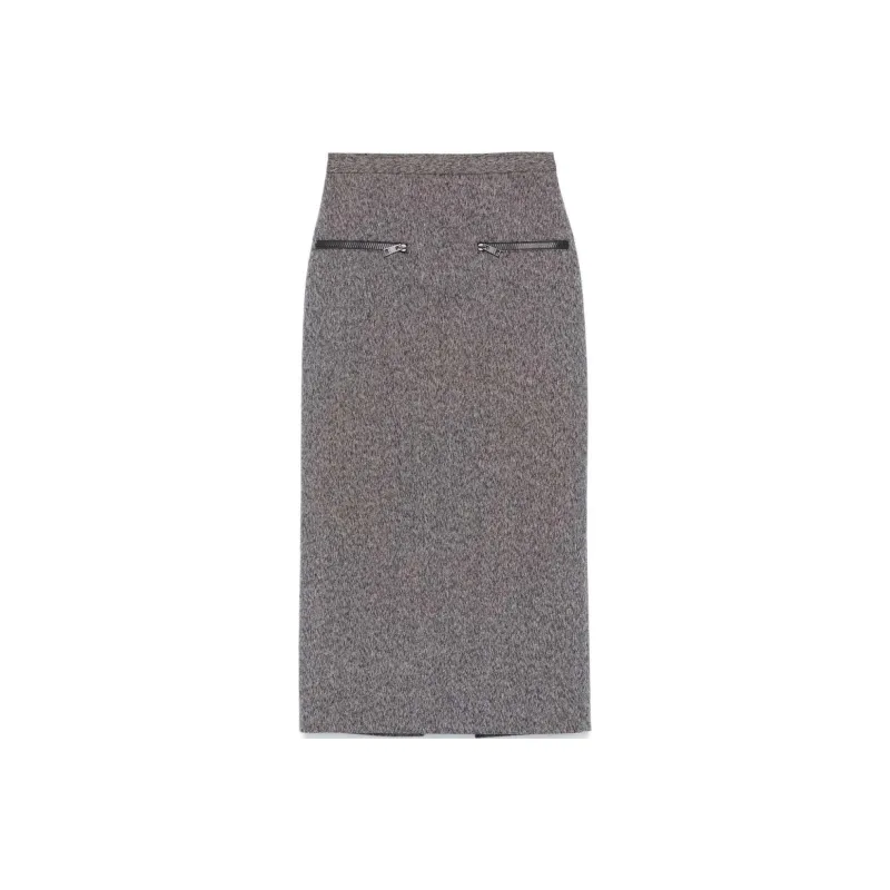 MSGM Interlock Twill Midi Skirt-0