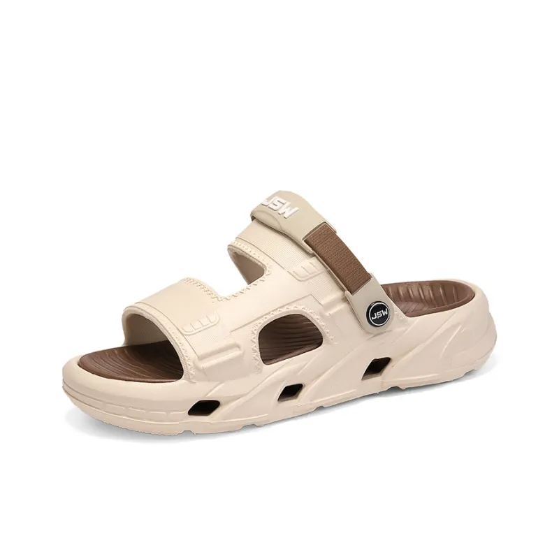 JEANSWEST Beach Sandals Men Black Warrior/Khaki Brown/Lunar Gray-8