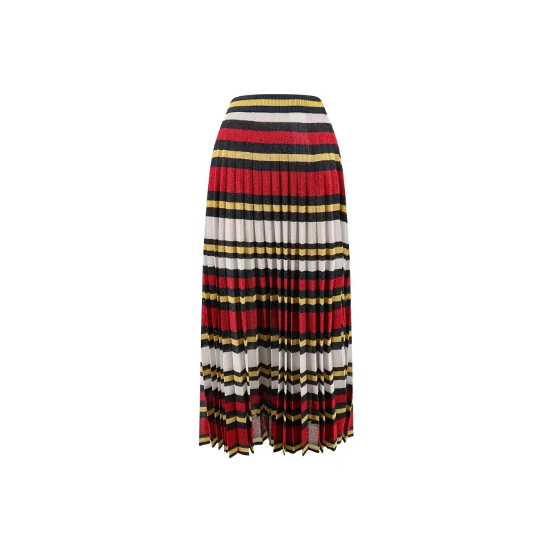 GUCCI Striped Pleated Midi Skirt-0