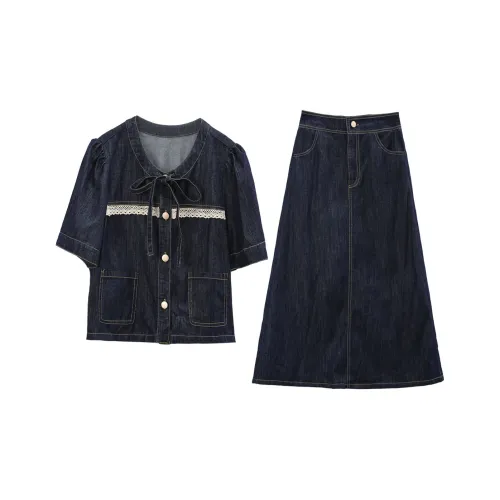 A Paradise For Awakening Skirt Set Women's Denim Blue
