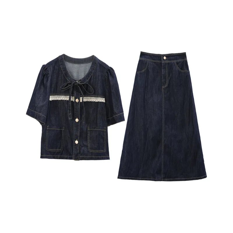A Paradise For Awakening Skirt Set Women's Denim Blue-0