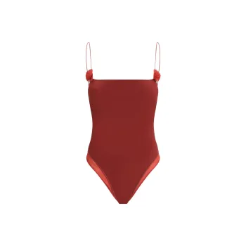 Oséree Flower Appliqué One Piece Swimsuit