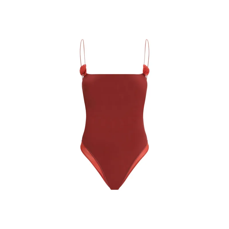 Oséree Flower Appliqué One Piece Swimsuit-0