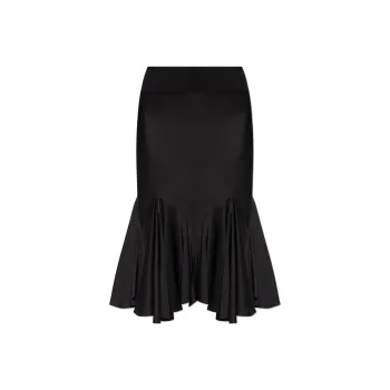 RICK OWENS Knee Divine Bias Ruffled Midi Skirt