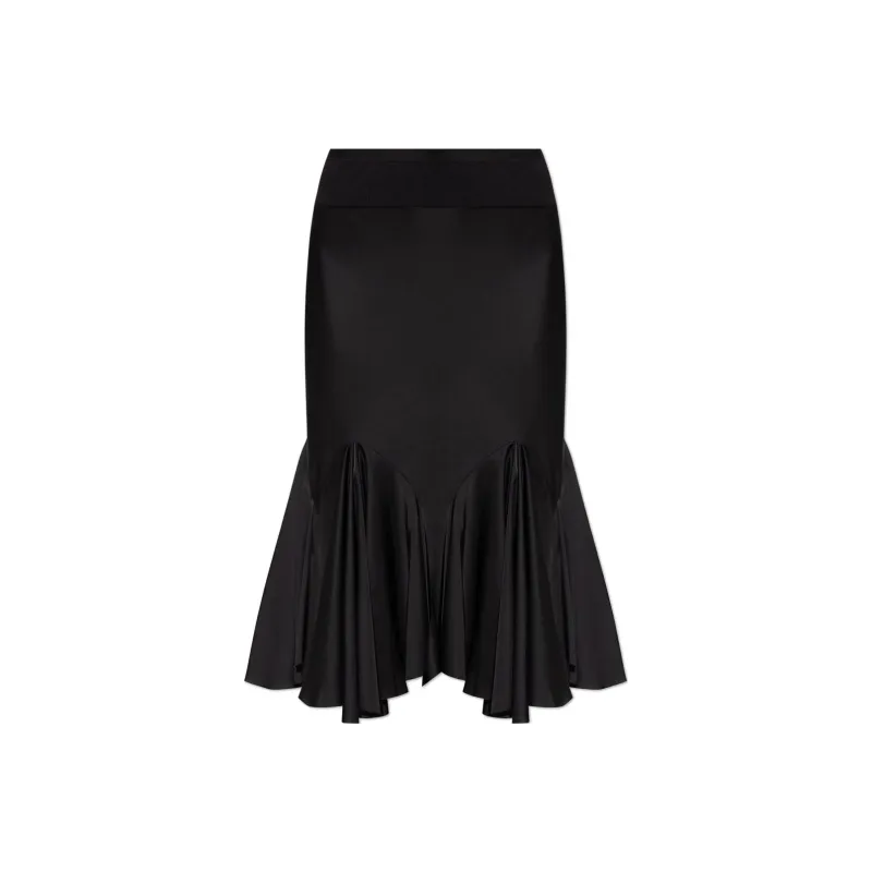 RICK OWENS Knee Divine Bias Ruffled Midi Skirt-0