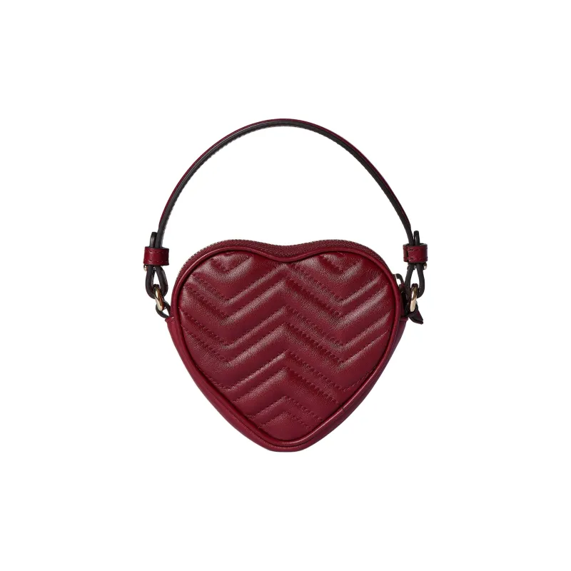 GUCCI GG Marmont Leather Handbag Mini Women's Red-3