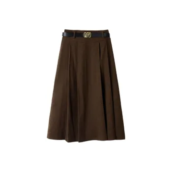 THE SEA LIFE Casual Long Skirt Women's Dark Butterfly Brown