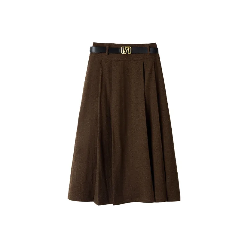 THE SEA LIFE Casual Long Skirt Women's Dark Butterfly Brown-0