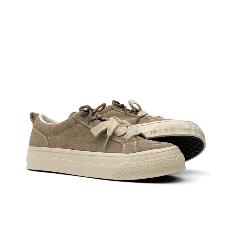 Mengsai Cushioning, Wear Resistant Low Top Skateboard Shoes Men's Khaki-2