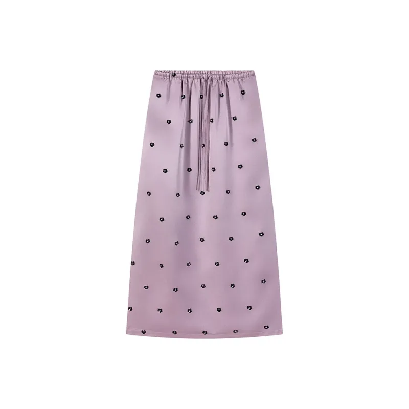 CARIEDO Casual Long Skirts Women's Purple-0