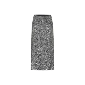 MOCO x GAUCHERE Casual Long Skirt Women's Silver Gray