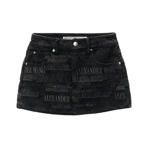 Alexander Wang Newsprint Logo Embroidered Mini Skort