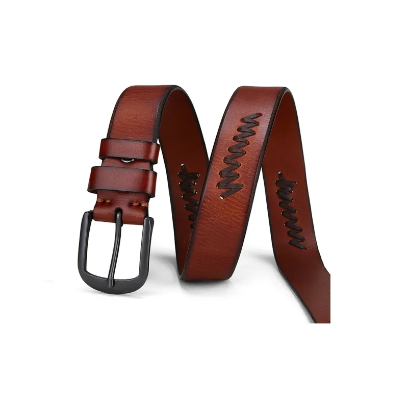 PIERRE CARDIN Top Grain Cow Leather Belts Men's Khaki/Brown/Black 3.4cm-8