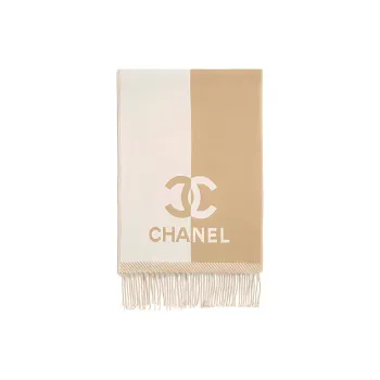 CHANEL Wool Knit Scarves Women's Brown