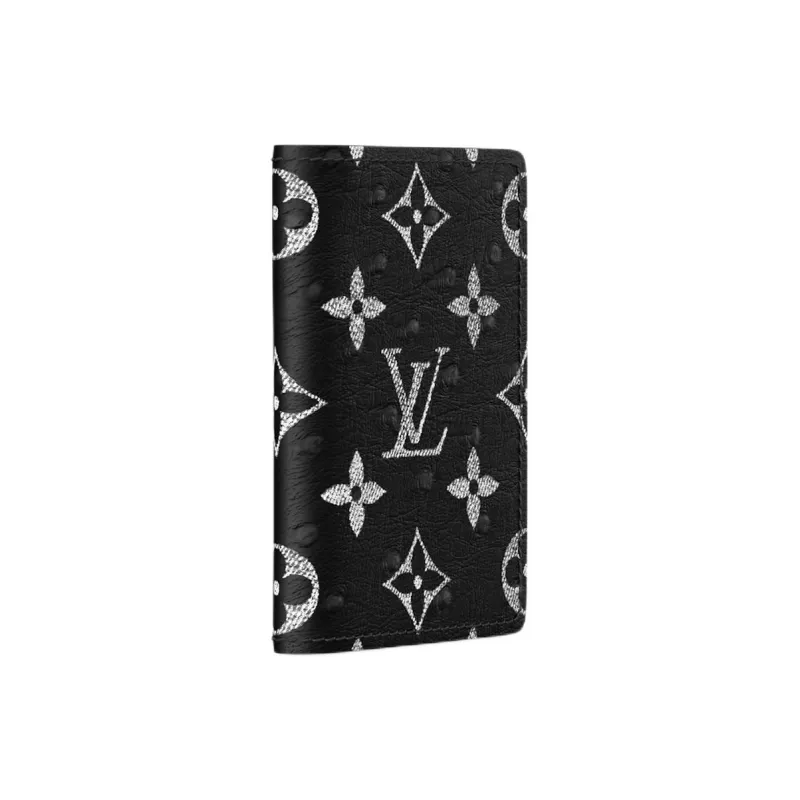 LOUIS VUITTON Leather Card Holder Men's Black-2