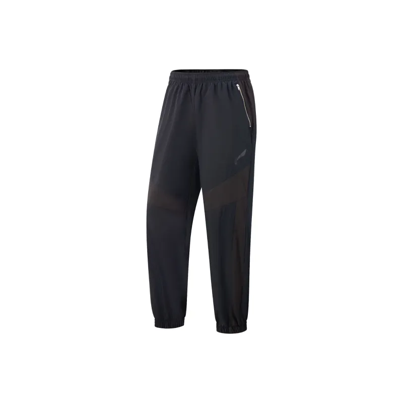 LiNing Professional Basketball Series Sports Pants Men's Black/Dark Chocolate Umber-0