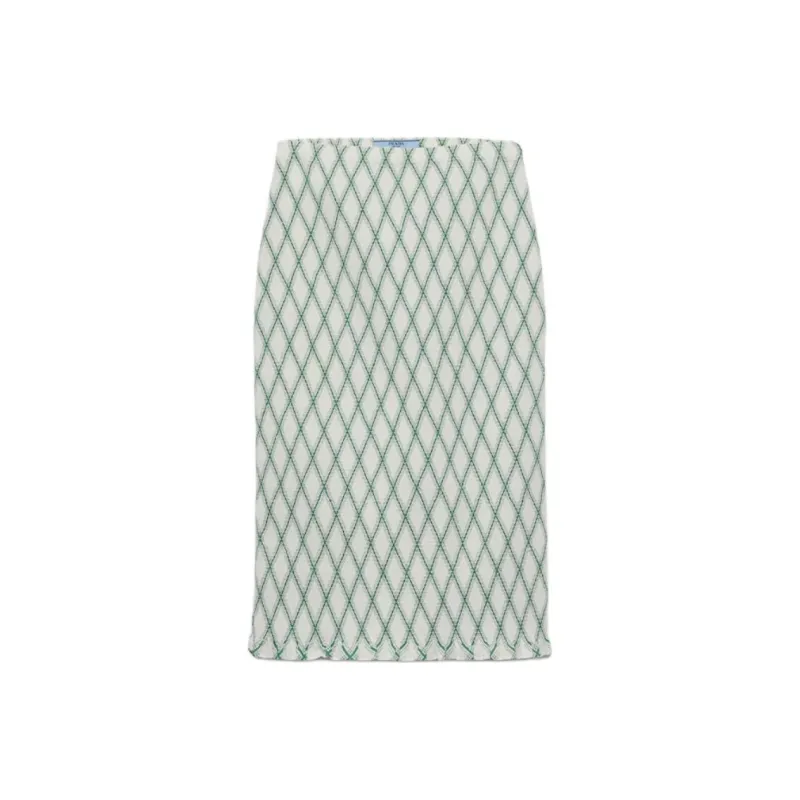 PRADA Patterned Cotton Midi Skirt-0